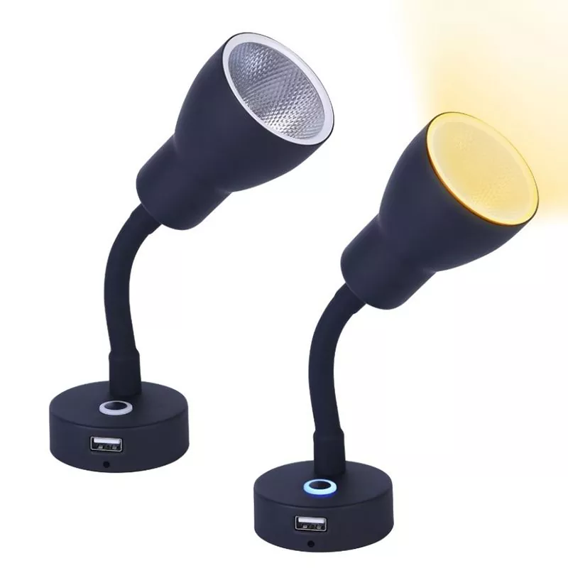 مصابيح LED لمنزل متنقل للسيارة RV مزودة بمنفذ USB